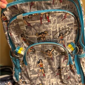 Pottery Barn Kids Superhero Backpack - Wonder Woman - Gray and Blue